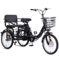 thumbnail image 1 of YEBEI Electric Tricycle for Adults Folding Electric Trike 3 Wheel Electric Trike with Two-Seater Large Basket Super Powerful Brushless 500W Motor 48V15AH Lithium Battery Max 20MPH E-Tricycle Black, 1 of 10