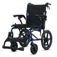 thumbnail image 1 of YEBEI Folding Attendant Wheelchair for Adults Lightweight Transport Wheelchair with Removable Footrests Double Handbrakes Aluminium Alloy Wheels 220lbs Weight Capacity Black, 1 of 12