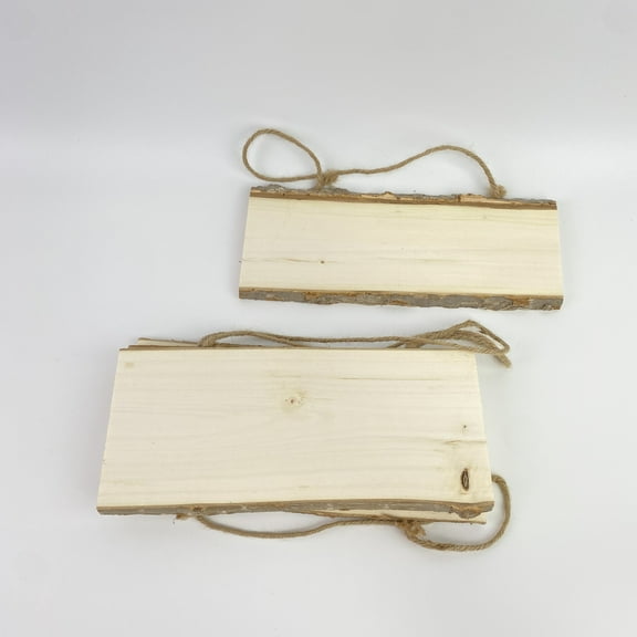 YEDCTBU Placards of wood,Wood Signs, Unfinished Rectangle Wooden Plaque with Rope, Live Edge Wood Plaque for DIY, Burning Carving, Wedding, Restaurant, Home Decor (4 x 10 Inch)