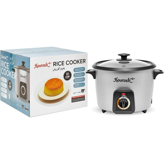 YEDI KOUROSH Automatic Persian Rice Cooker - Tahdig Rice Maker Perfect Rice Crust (10 CUP)