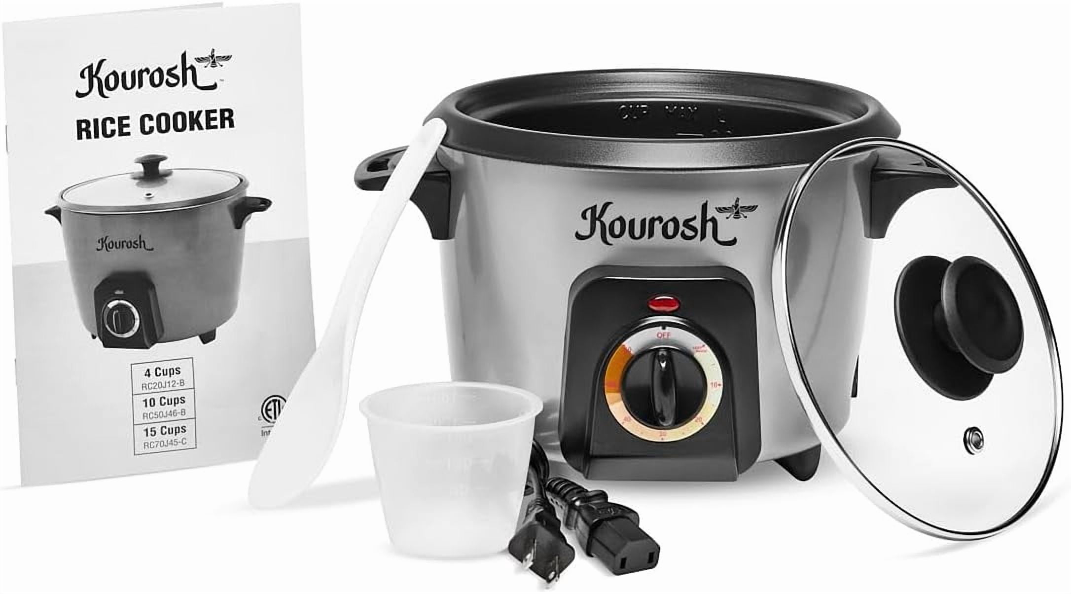 YEDI Kourosh Automatic  Rice Cooker - Tahdig Maker with Non-Stick Pot, 4 Cup Capacity for Perfect Crispy Rice