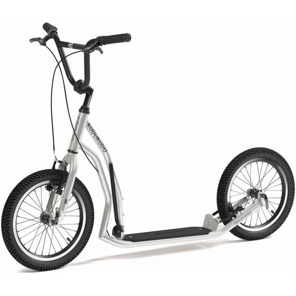 YEDOO Kudu Adult Kick Scooter Pneumatic Tyres 16 Inches and Load Capacity up to 150 kg (Silver)
