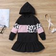 thumbnail image 1 of YEEDISON Baby Dress Children's Dress Autumn and Winter Girls Dress Cotton Leopard Pattern Contrast Hooded Party Girl Dress for 3-6Y, 1 of 4