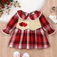 thumbnail image 1 of YEEDISON Baby Girl Dress Newborn Dresses Fashion Plaid Doll Collar Long Sleeve Vest Girls Dress Sweet Princess Dress Spring Fall 0-18M, 1 of 4