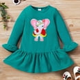 thumbnail image 1 of YEEDISON Children's Dress Autumn and Winter Girls' Dress Cotton Long Sleeve Elephant Pattern Casual Dress for 18M-6Y, 1 of 4