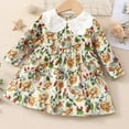 thumbnail image 1 of YEEDISON Children's Dress Autumn and Winter Girls' Dress Cotton Long Sleeve Flower Lace Collar Dress for 0-18M, 1 of 4