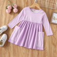 thumbnail image 1 of YEEDISON Girl Dresses Kids Clothes Cotton Pocket Long Sleeve casual Girls Dress 1-6Y, 1 of 5