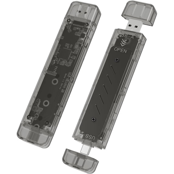YEELIYA M.2 to USB Adapter with Shell, Type A & Type-C 2-Port Nvme ...