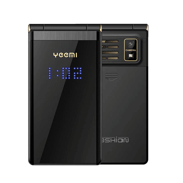YEEMI M2-C Flip Mobile Phone for Elderly GSM 2G Network Dual SIM 2.8inches 1800mAh Dual Screen Big Letters Cellphone
