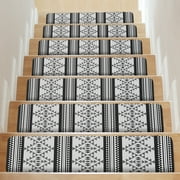 YEERSWAG 15pcs Stair Treads 30x8 inch Non Slip Rubber Stair Runners for Wooden Steps Indoor Treads Safety Stair Carpet Stair Mats for Kids & Pets