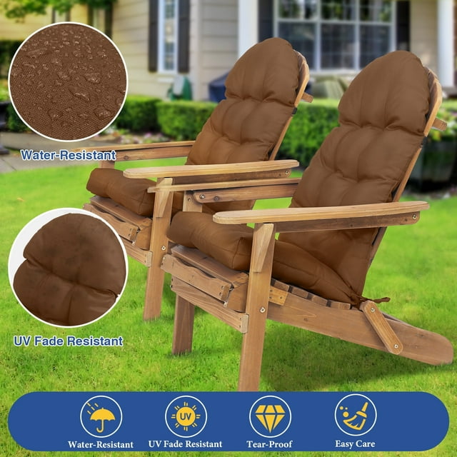 YEERSWAG 2pc 44x19.6x4 inch Rocking Chair Cushion Non Slip Adirondack Chair Cushion with Ties