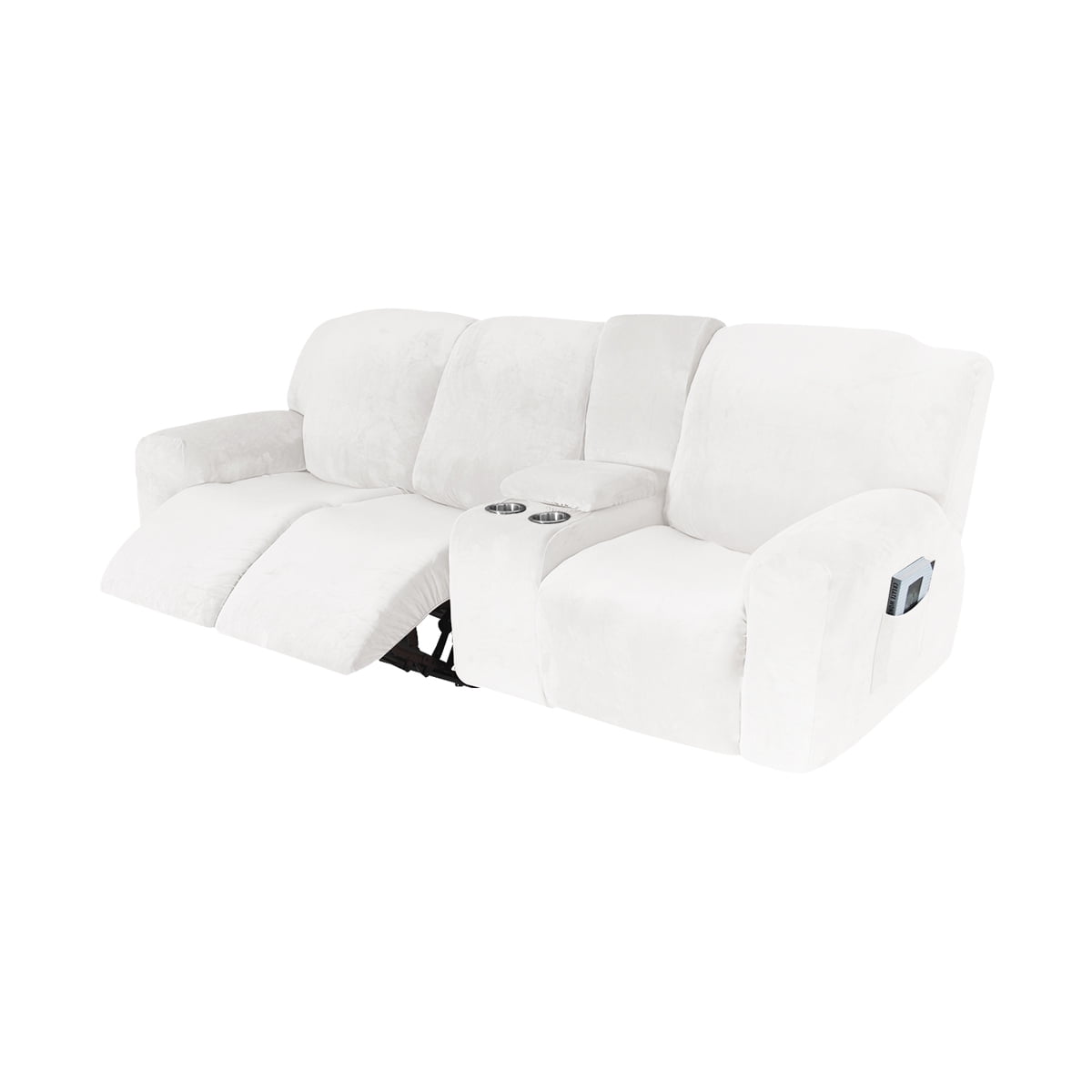 YEERSWAG 3 Seats Reclining Love Seat with Middle Console Slipcover,10