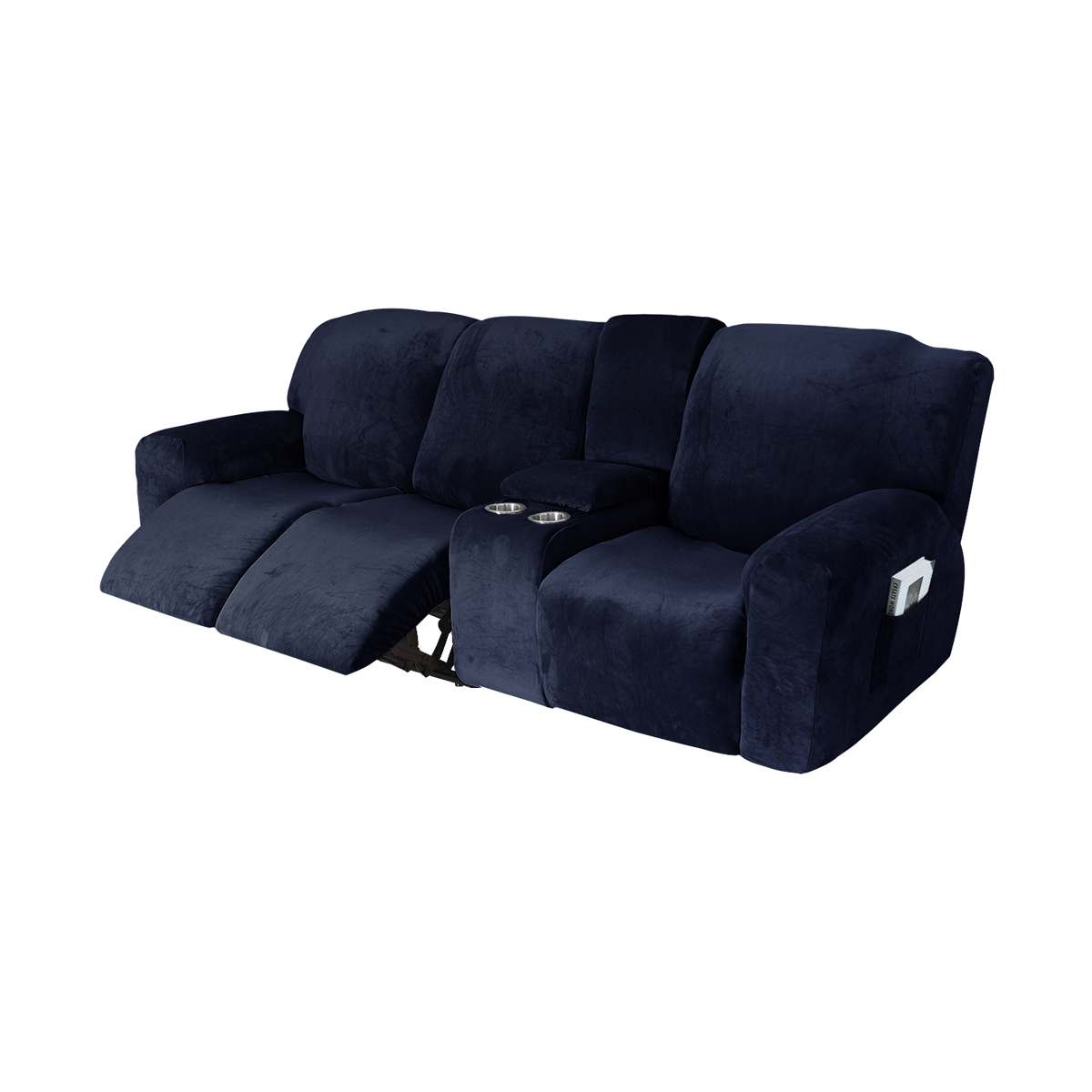 YEERSWAG 3 Seats Reclining Love Seat with Middle Console Slipcover,10