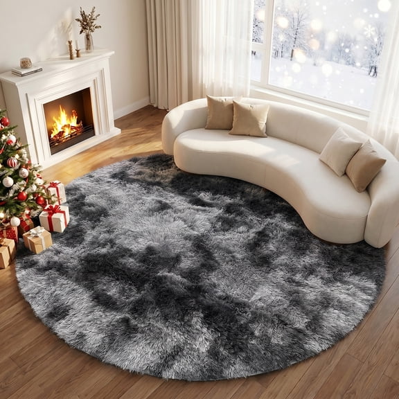 YEERSWAG 4'x4' Round Rugs for Bedroom,Fluffy Circle Rugs for Living Room,Home Decor Shaggy Carpet Fuzzy Plush Rug