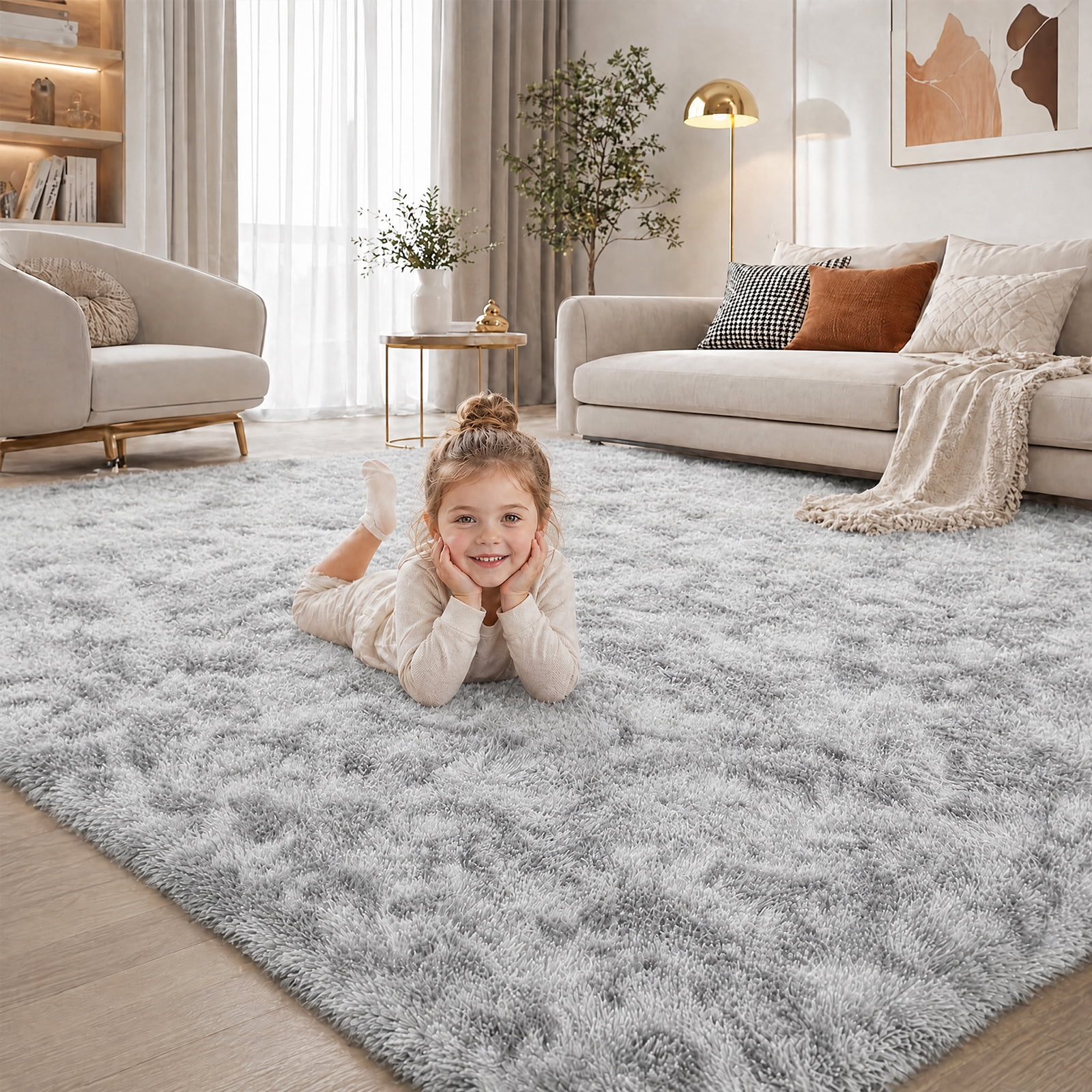 YEERSWAG 4'x6'Area Rugs Fluffy Rug Indoor Shaggy Rugs Area Rugs for Living Room Bedroom Carpet