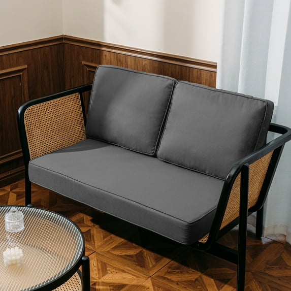 YEERSWAG 46x26x5 inch Outdoor Deep Seat Loveseat Cushion Set with zipper,Water Repellant,Fade Resistant Garden Patio Chair Cushion for Outdoor Furniture