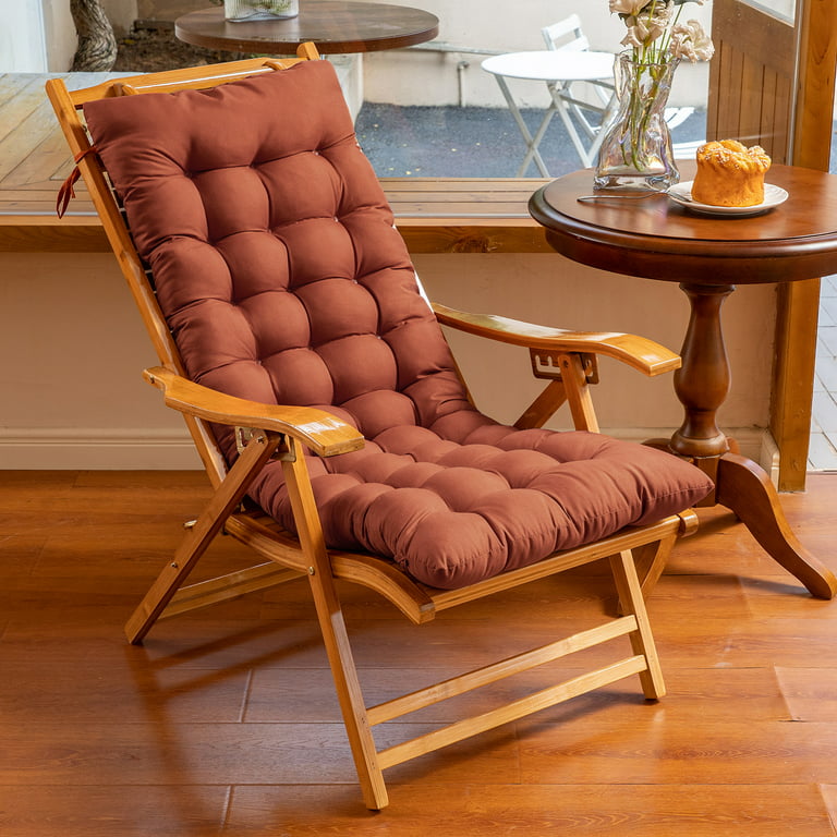 Thick Lengthen Recliner Cushion,Folding Long Chair Cotton Cushion  Pad,Elderly Chair Leisure Chair Seat Cushion(No Chair) Red  48x153cm(19x60inch)