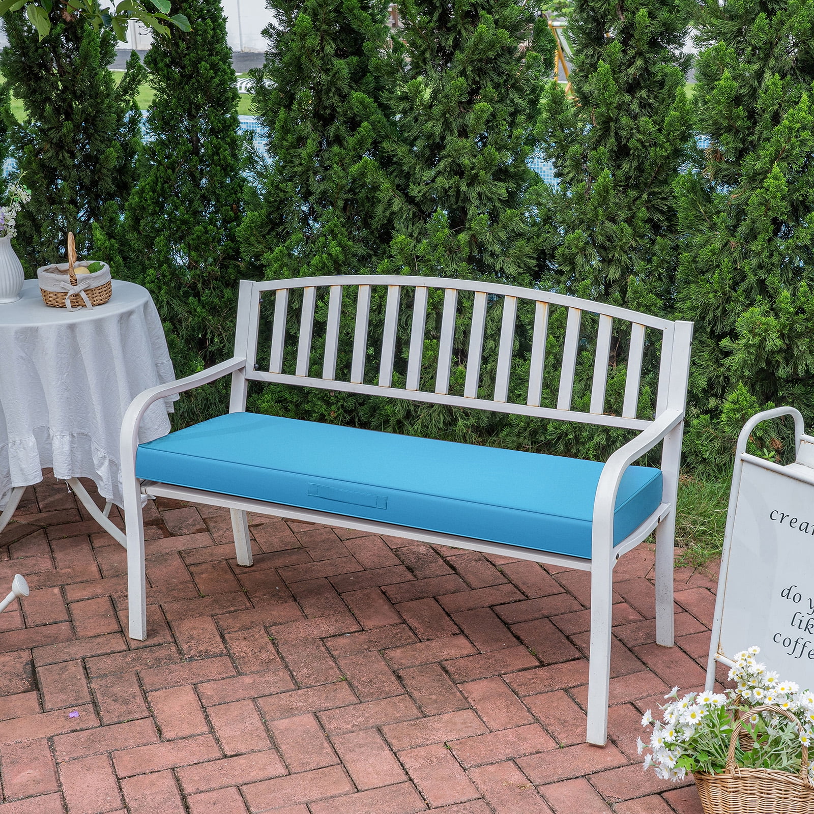 YEERSWAG 48x18x3 inch Outdoor Bench Cushion Non Slip Removable Anti