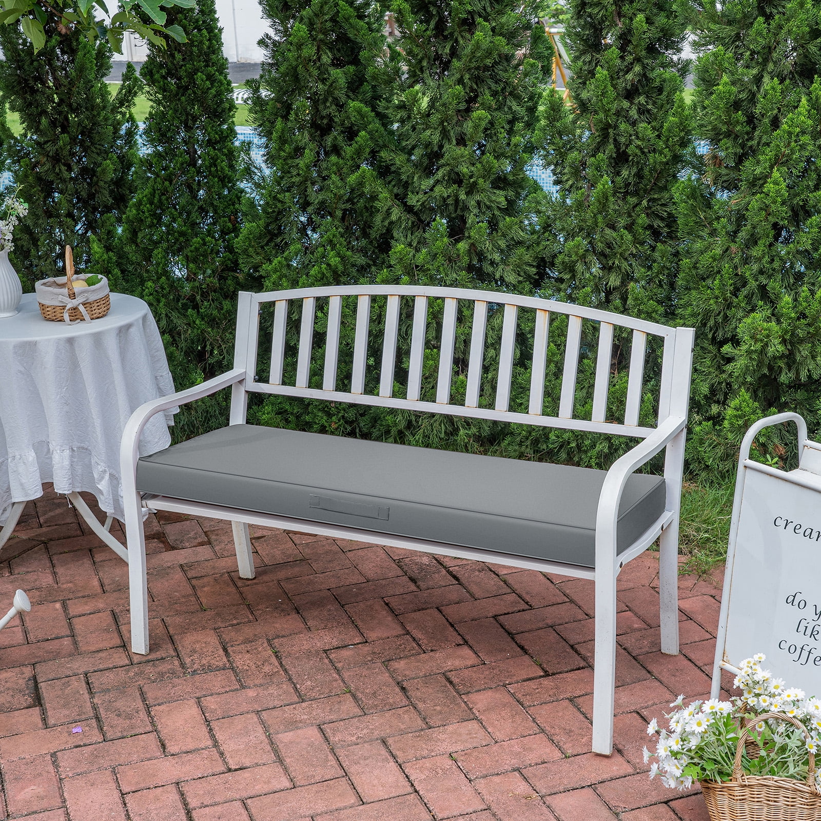 YEERSWAG 48x18x3 inch Outdoor Bench Cushion Removable Patio Garden Seat