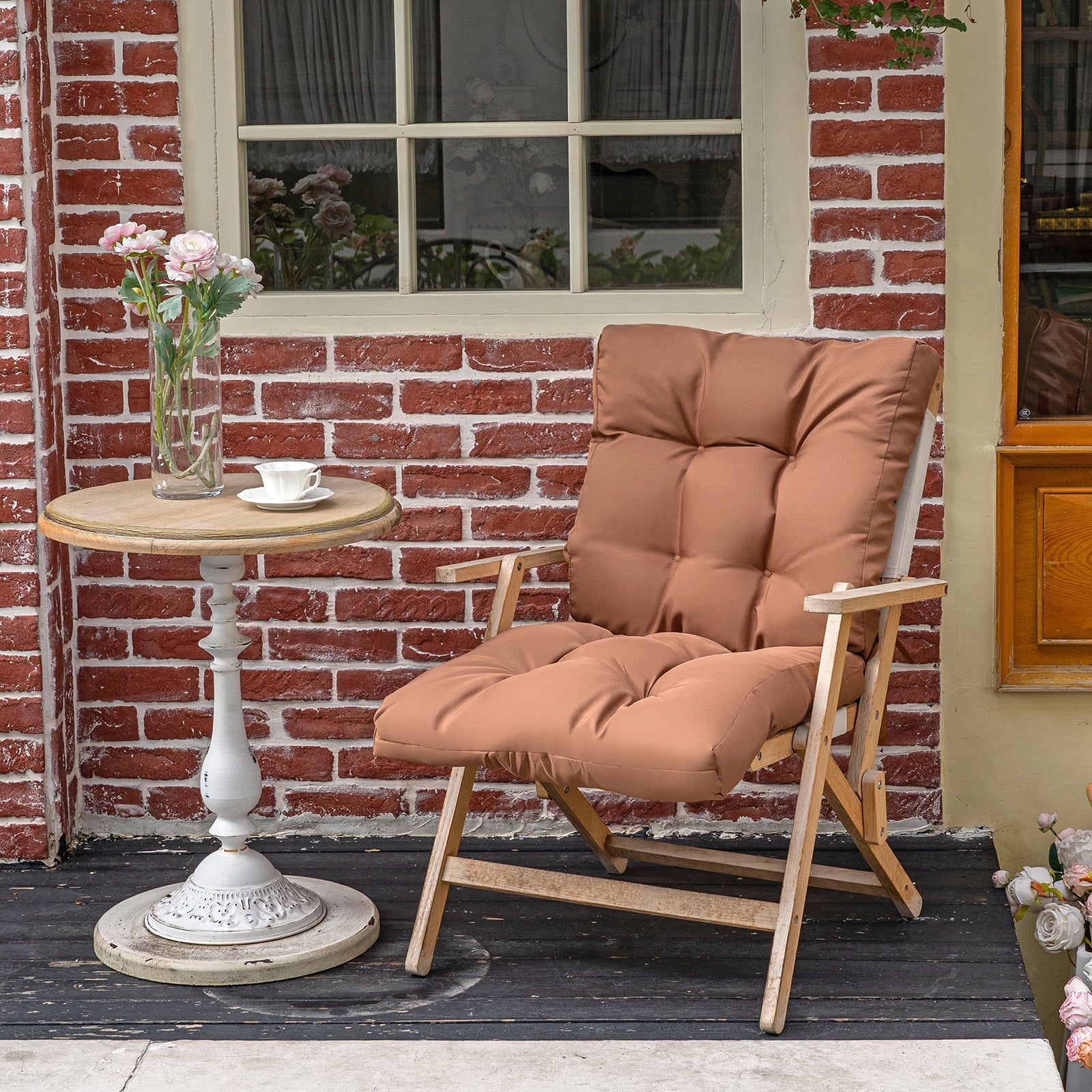 YEERSWAG 4pcs 42x21x4.7 inch Outdoor Seat/Back Chair Cushion,Non Slip Waterproof Antifading