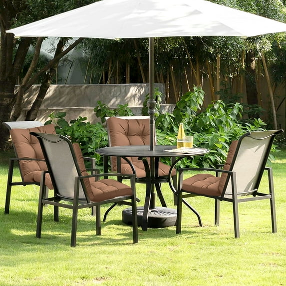 YEERSWAG 4pcs 42x21x4.7 inch Outdoor Seat/Back Chair Cushion,Non Slip Waterproof Anti-fading Deep Seat Chair Cushions Outdoor Dining Chair Cushion for Patio Furniture