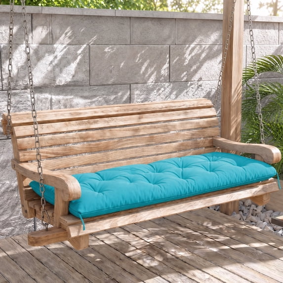 YEERSWAG 59" x 20" Lake Blue Bench Outdoor Seating Cushion Anti-Fading