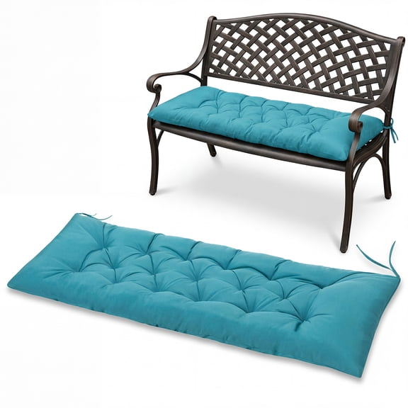 YEERSWAG 59" x 20" Lake Blue Bench Outdoor Seating Cushion Anti-Fading