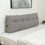 YEERSWAG 59x19.6x7.8 inch Triangular Wedge Headboard Pillow,Queen Size Bedside Pillow Rest Reading Pillows Lumbar Pad Pillow with Head Pillow for Bedroom Living Room Bed Backrest Positioning Support