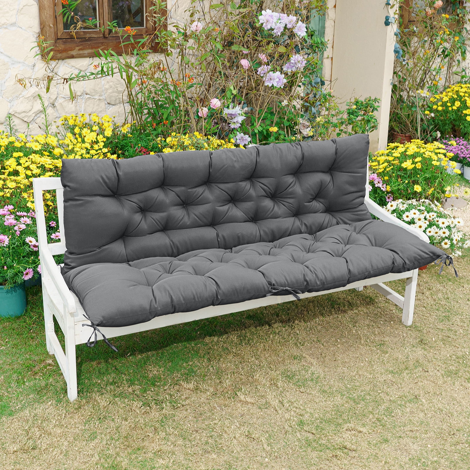 YEERSWAG 59x39x3 inch Outdoor Bench Cushion Swing Seat Cushion Loveseat Cushion,Non Slip Anti