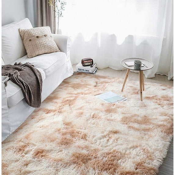 YEERSWAG Shag Area Rug, 5 x 8 ft Ultra Soft Fluffy Area Rug for Living Room Bedroom Indoor Carpet, Brown