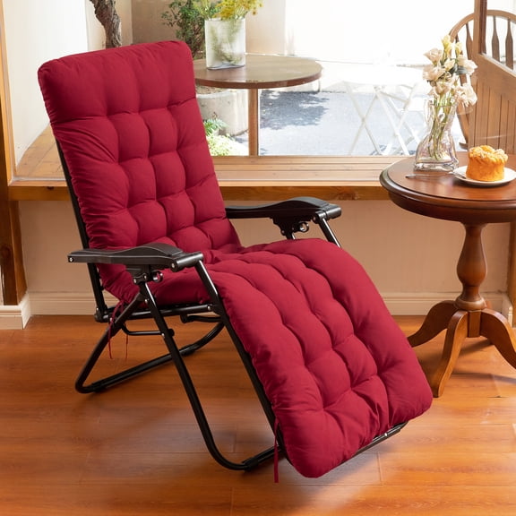 YEERSWAG Chair Cushion 67"x21" Red Solid Print Rocking Chair Cushions Outdoor Seating Cushions, UV Resistant