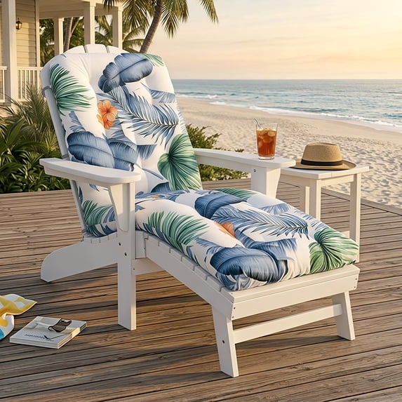 YEERSWAG Chaise Lounge Cushion, 67x21x3inch Outdoor Patio Chaise Lounge Chair Cushion with Ties, Thick Waterproof Recliner Cushion for Poolside Garden Deck Backyard
