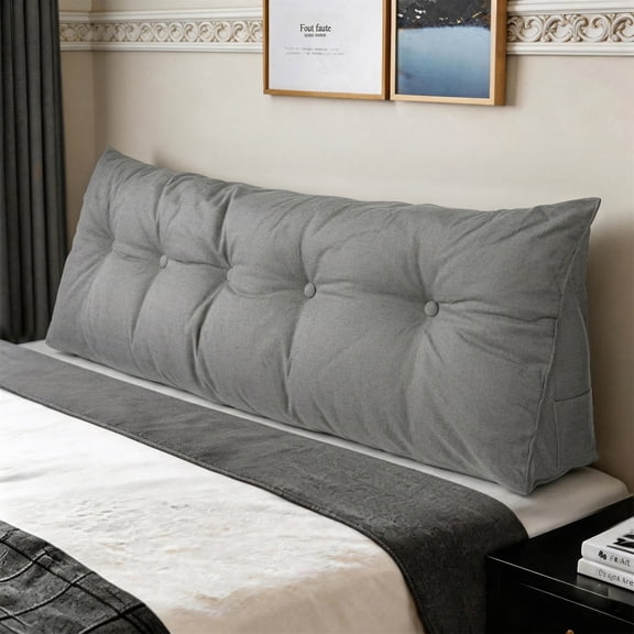 YEERSWAG 70.8x19.6x7.8inch King Size Triangular Wedge Pillow Bedside Cushion,Large Upholstered Headboard Reading Pillow Back Cushion for Home Livingroom Bed Sofa