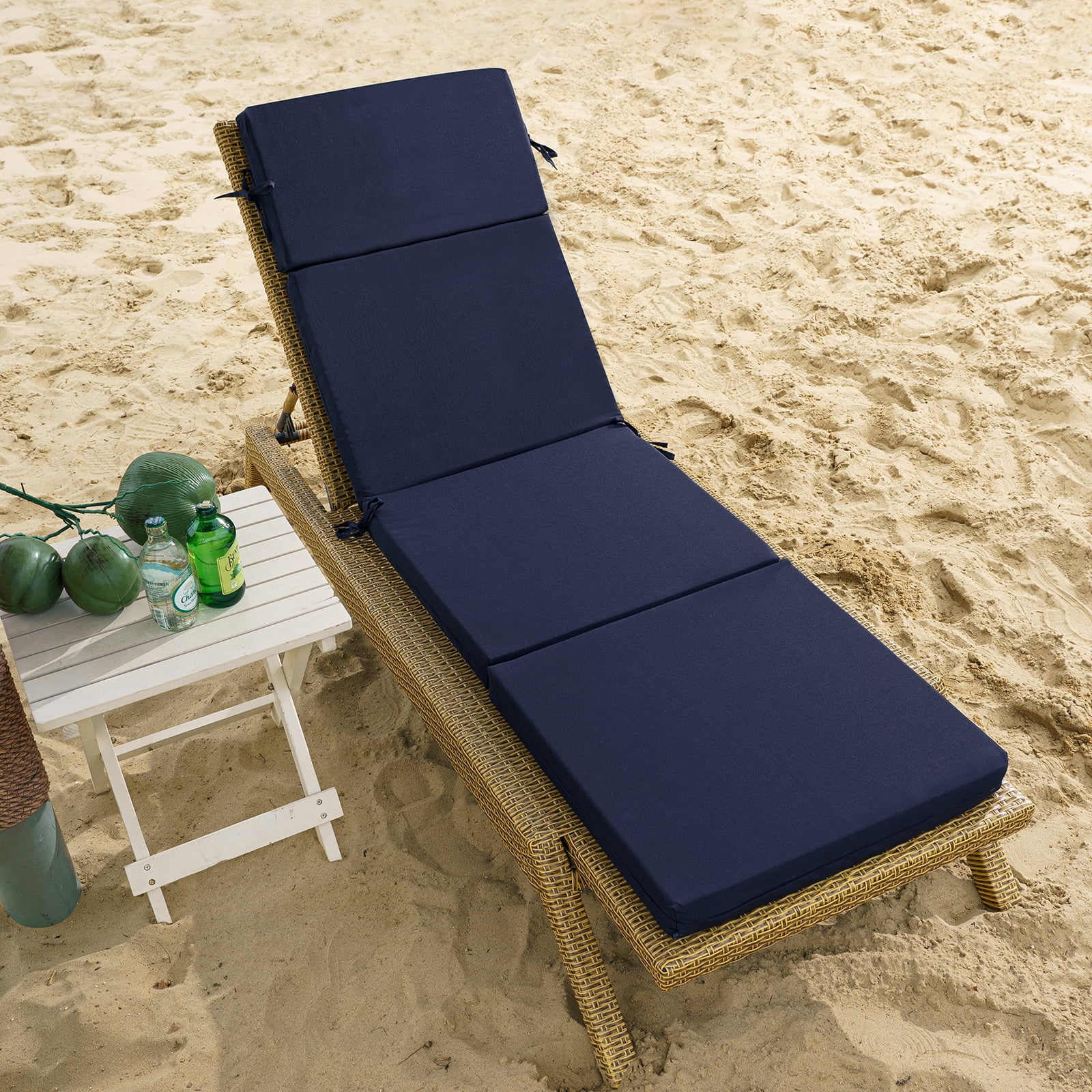 YEERSWAG 72x21x2.5 inch Outdoor Chaise Lounge Cushion Recliner Cushion Beach Patio Garden Furniture Cushion Non Slip Anti fading Water Resistant Cushions with Ties Walmart Business Supplies