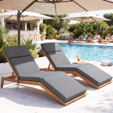 YEERSWAG 72x21x2.5 inch Outdoor Patio Chair Cushion Non Slip Chaise Lounge Recliner Chair Cushion Seating Cushions with Ties for Beach Garden