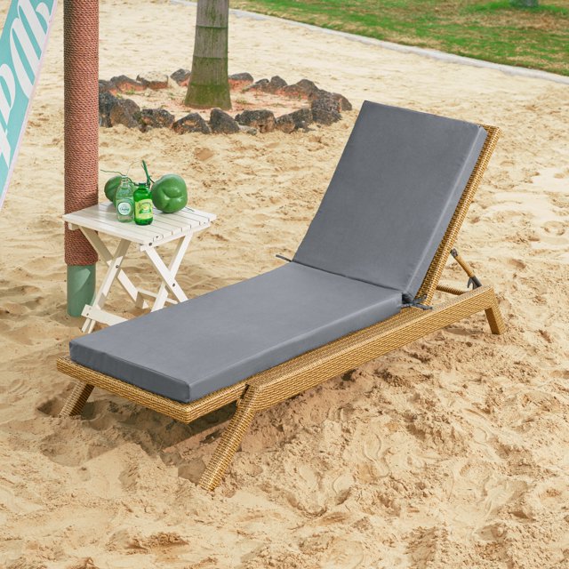 YEERSWAG 72x21x3 Inch Outdoor Chair Cushion Patio Chair Cushion Recliner Cushion Chaise Lounge Cushion Non Slip Beach Garden Furniture Cushion with Ties