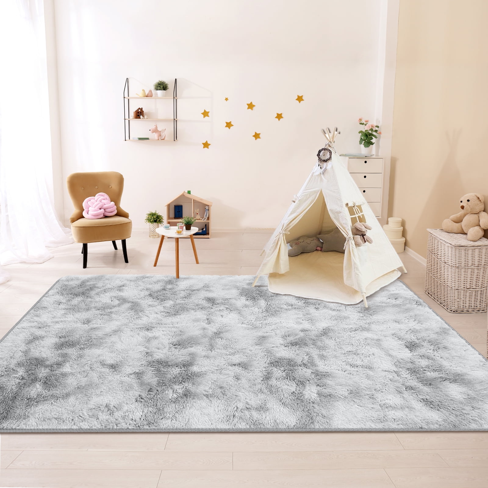 YEERSWAG 4'x6'Area Rugs Fluffy Rug Indoor Shaggy Rugs Area Rugs for Living Room Bedroom Kids Room Carpet