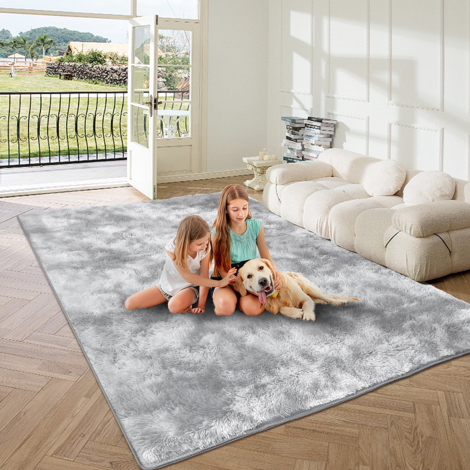 YEERSWAG Fluffy Area Rugs ,8'x10' Soft Rug Indoor Modern Area Rugs for Living Room Bedroom Carpet Home Decor