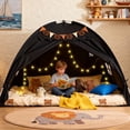 thumbnail image 1 of YEERSWAG Full Bed Tent with Star Lights & Flags, Breathable Portable Playhouse for Indoor Bedroom, Birthday Gift, Beige/Pink/Black, 1 of 10