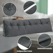 YEERSWAG Headboard Pillow 76 x 8 x 20 inches Triangular Wedge Pillow with Phone Pocket for King Size Bed Sofa Sleeping Reading Bedroom Living Room, Grey