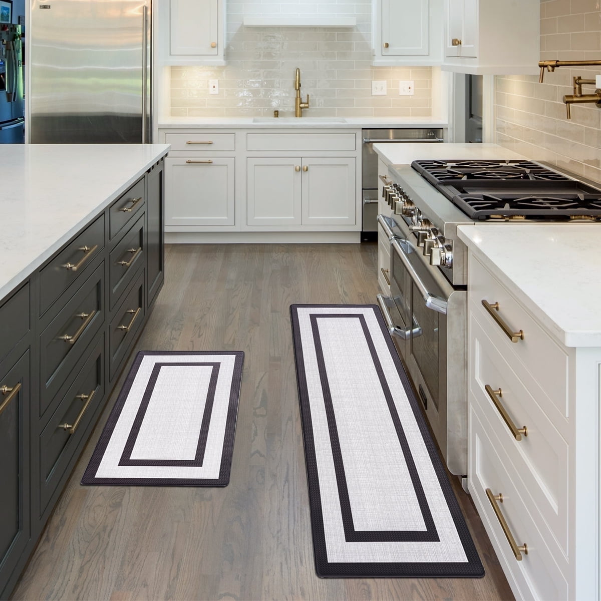 YEERSWAG Kitchen Rug Mat PVC Cushioned Standing Comfort Mat for Kitchen ...