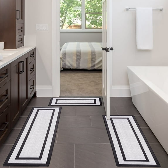 YEERSWAG Kitchen Rug Mat PVC Cushioned Standing Comfort Mat for Kitchen,Laundry,Non Skid Stain-Resistant,17.7x59''