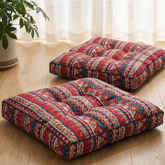 YEERSWAG Floor Pillow 20"x 20" Patio Floor Cushions Bohemian Chair Pad,Outdoor Patio Seat Cushion & Meditation Yoga Pad for Garden, Home, Office, Indoor Outdoor Use