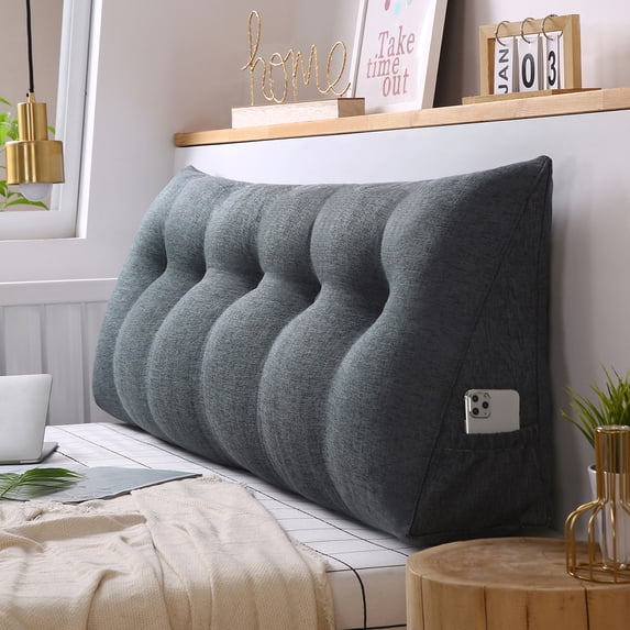 YEERSWAG Triangular Positioning Support Pillow Reading Backrest Wedge Pillow Headboard for Bedroom Sofa Office,39.3x19.7x8"