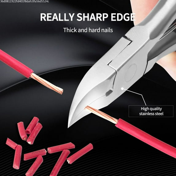 YEESAM Podiatrist Toenail Clippers, Professional Thick & Ingrown Toe Nail Clippers for Elderly & Seniors, Blue