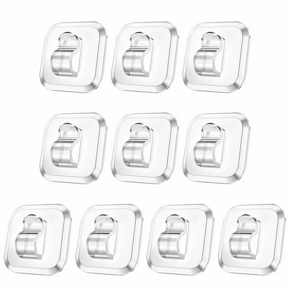 YEESHU 10 Light Hooks with Adhesive Strips, Indoor Small String Light Clips Damage-Free Plastic Wall Hook for Hanging Tiny Christmas Light, Cable Hangers Clip Decoration 10 Pack