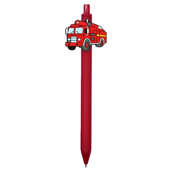 YEESHU Cute Fire Truck Retractable Gel Pen Fire Engine Ballpoint Pen Novelty Stationery for Office Home Writing