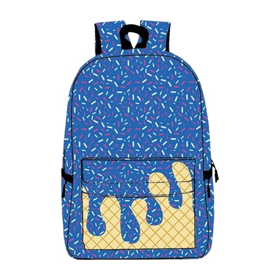 YEESHU Ice Drip Backpack, Royal Blue Cute Large Capacity Shoulder Bag, Ice Cream Theme Daypack for Travel Office Daily Commute Use