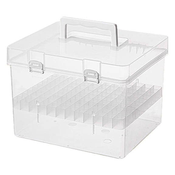 YEESHU Marker Storage Case, 120 Slots Transparent Pen Organizer Box, Multifunctional Container for Color Highlighter Watercolor Pens Art Supply Use
