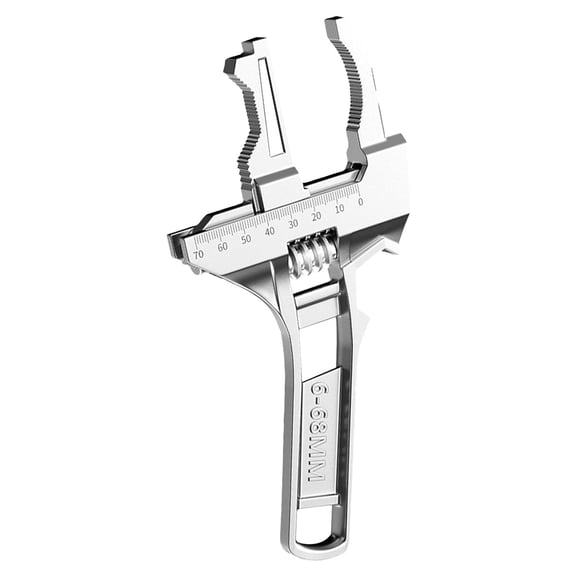 YEESHU Multi Purpose Basin Wrench, Silver Adjustable Faucet Tool with 668mm Thin Slim Jaw Opening, Wide Jaw Under Sink Bathroom Repair Tool